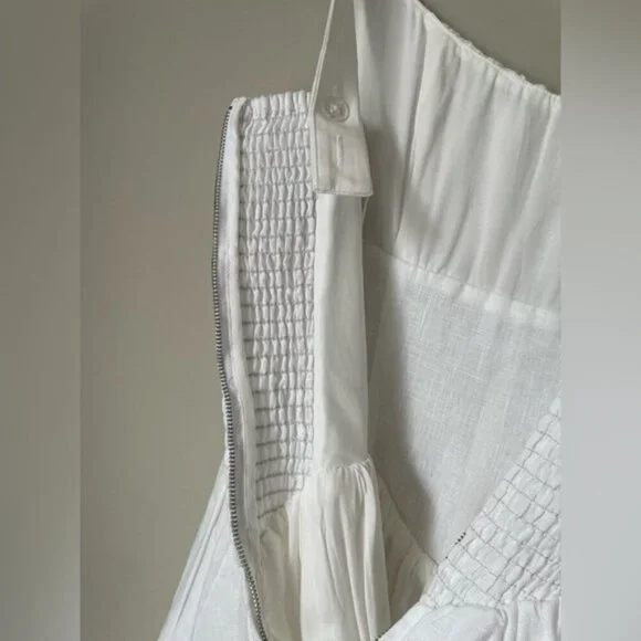 NEW Reformation Balia Linen Sleeveless Midi Dress in White | US 4 UK 8 - Picture 13 of 16